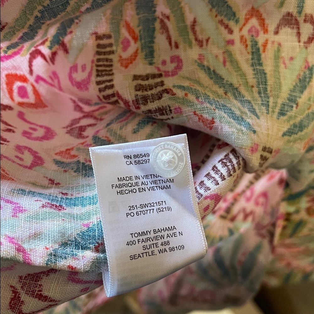 Tommy Bahama Coastalina Linen Palm Pointe Camp Shirt - Picture 9 of 13